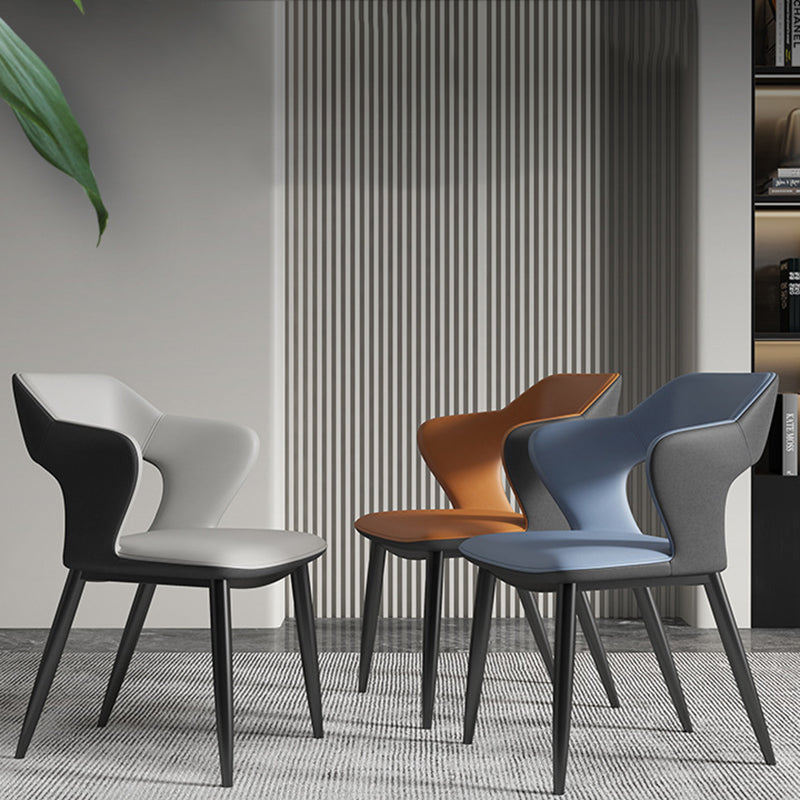 Modern Arm Chair Leather Open Back Dining Chair for Living Room