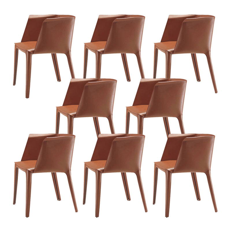 Leather Arm Chair Solid Back Indoor Dining Chair for Dining Room