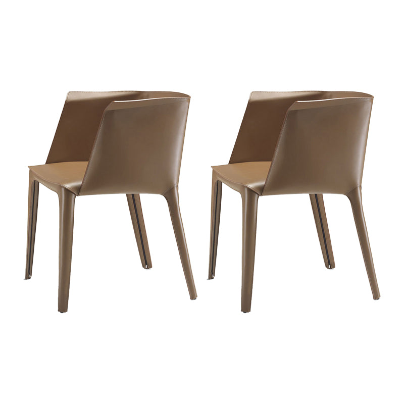 Leather Arm Chair Solid Back Indoor Dining Chair for Dining Room