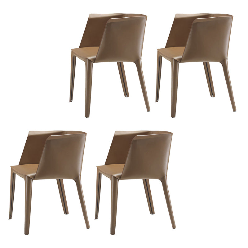 Leather Arm Chair Solid Back Indoor Dining Chair for Dining Room