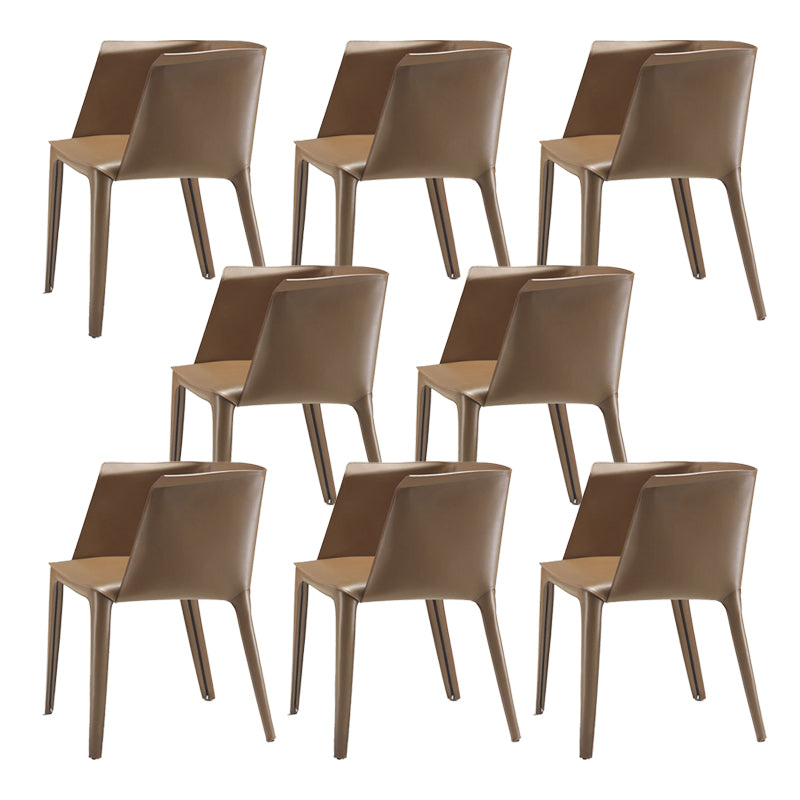 Leather Arm Chair Solid Back Indoor Dining Chair for Dining Room