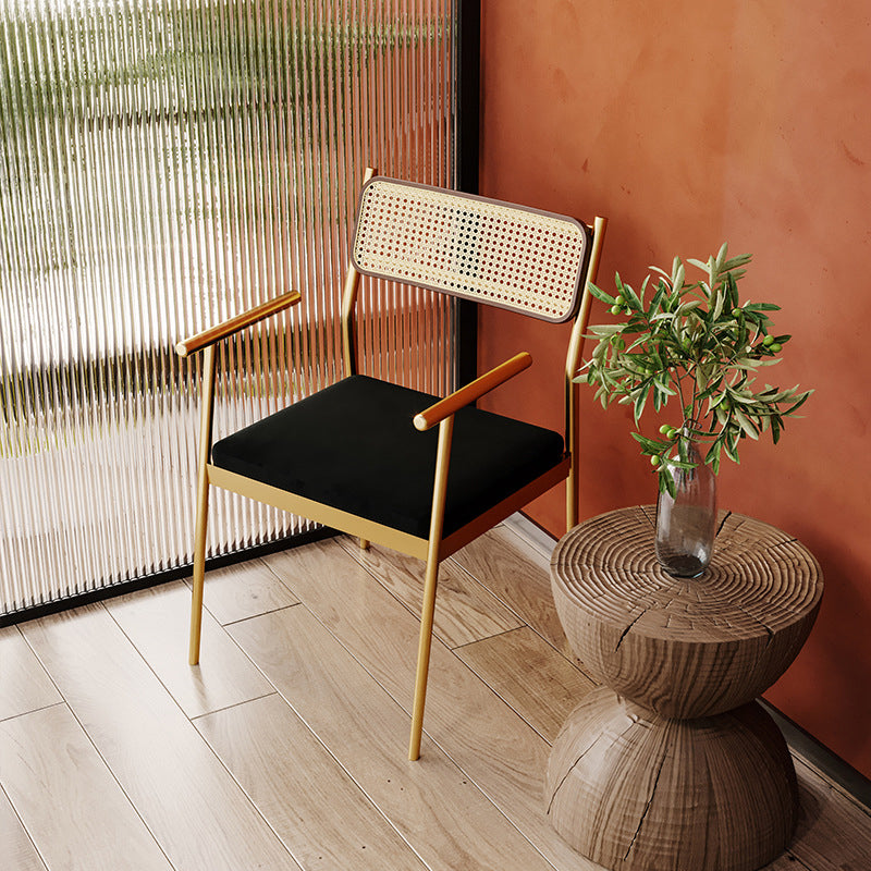 Velvet Armless Dining Chairs Industrial Indoor Open Back Chair