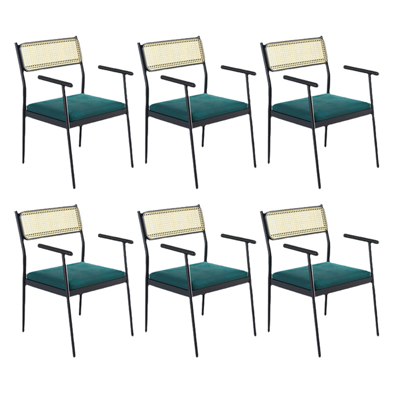 Velvet Armless Dining Chairs Industrial Indoor Open Back Chair