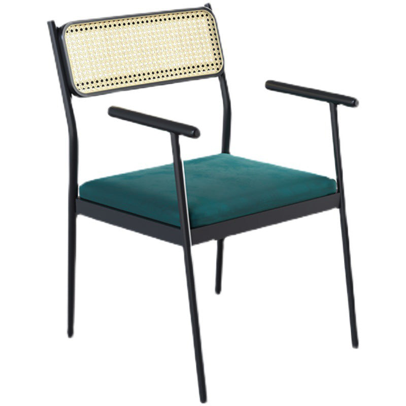 Velvet Armless Dining Chairs Industrial Indoor Open Back Chair