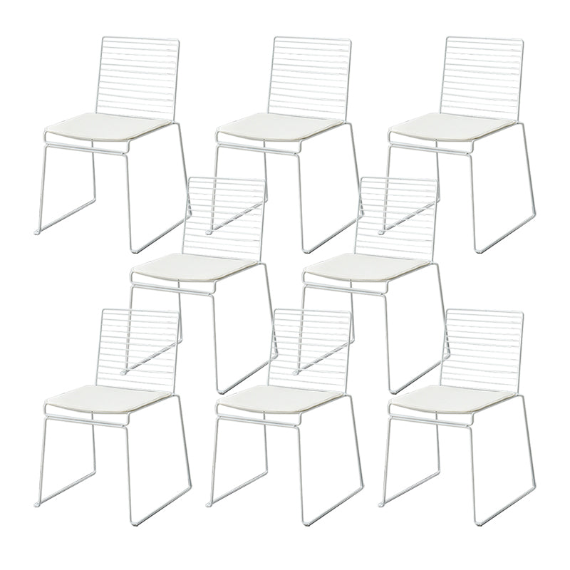 Industrial Metal Dining Room Chair Ladder Back Indoor Side Chair