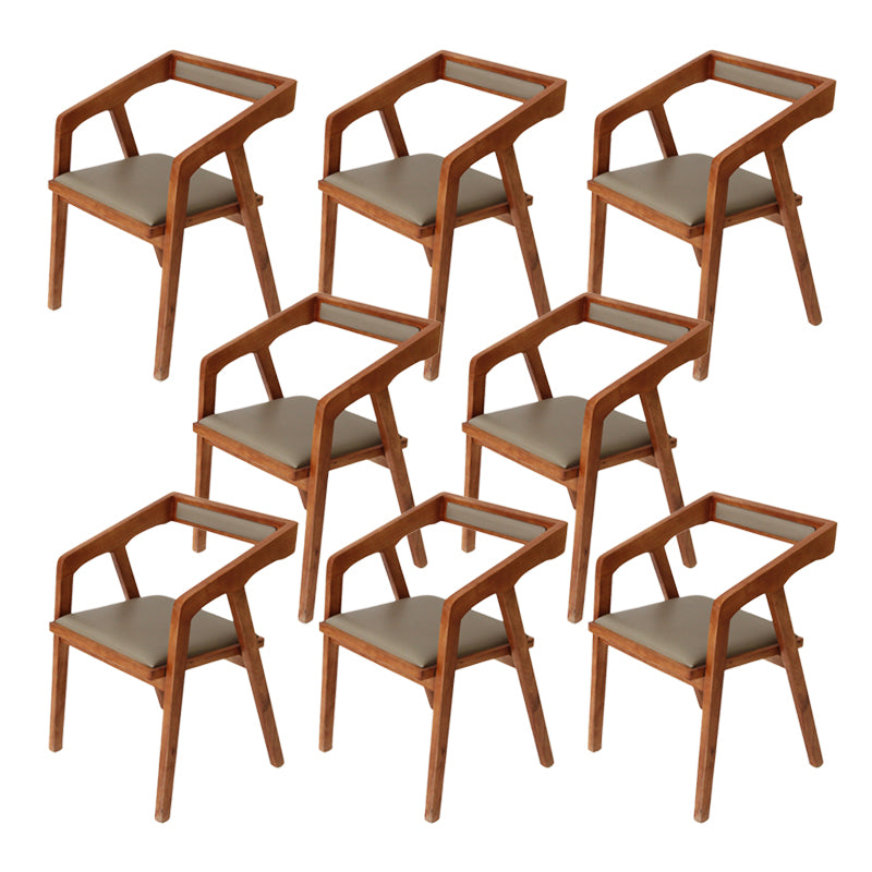 Home Indoor Dining Chair Pine Solid Wood Open Back Arm Chair