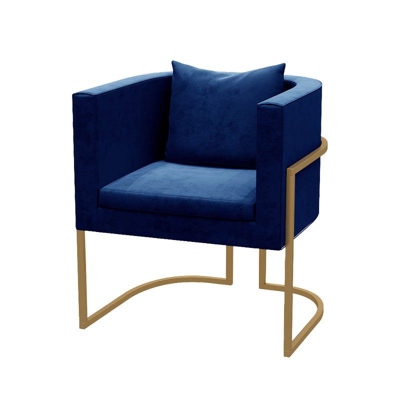 Modern Parsons Arm Chair Velvet Gold Base Dining Chair for Dining Room