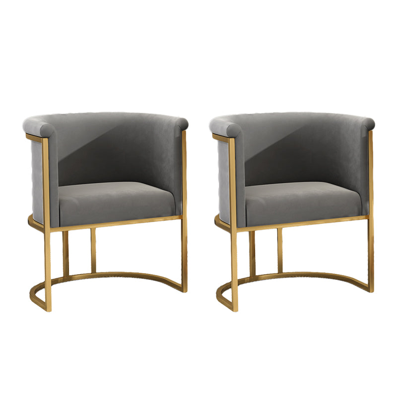 Parsons Arm Chair Velvet Gold Base Dining Chair for Dining Room