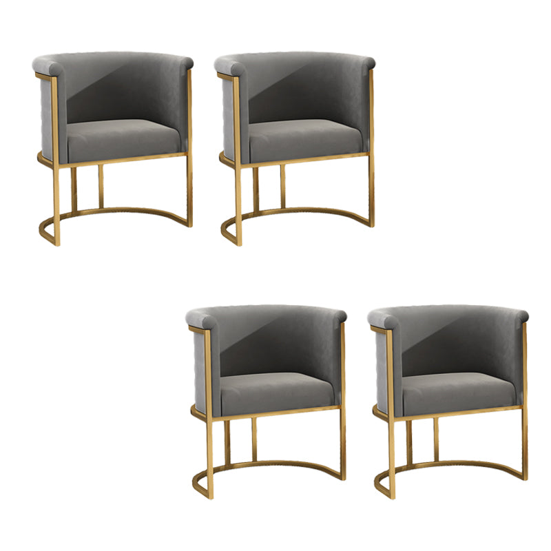 Parsons Arm Chair Velvet Gold Base Dining Chair for Dining Room