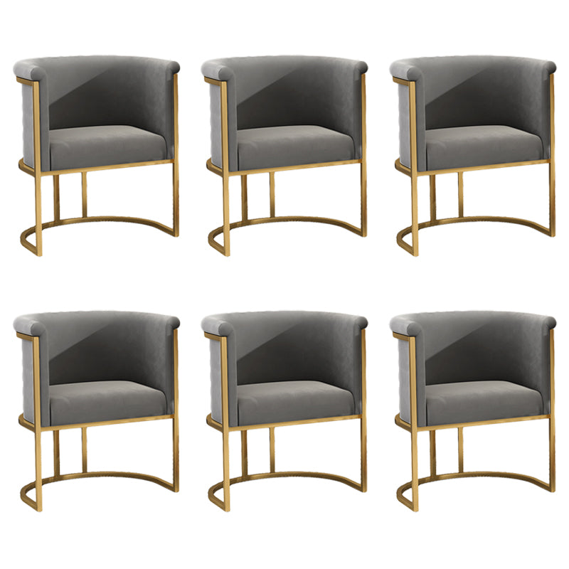 Parsons Arm Chair Velvet Gold Base Dining Chair for Dining Room