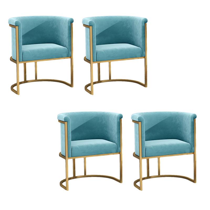 Parsons Arm Chair Velvet Gold Base Dining Chair for Dining Room