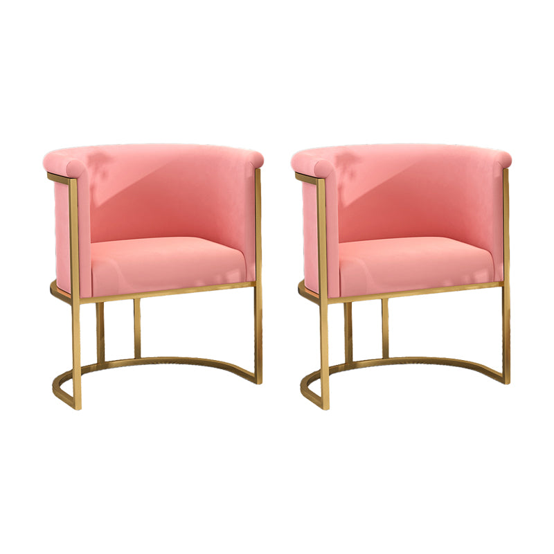 Parsons Arm Chair Velvet Gold Base Dining Chair for Dining Room