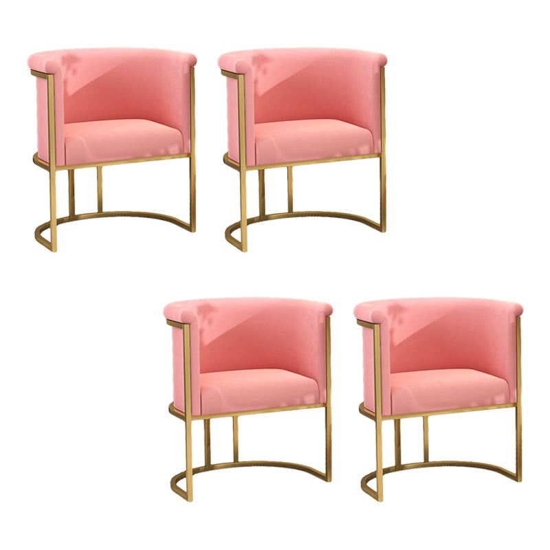 Parsons Arm Chair Velvet Gold Base Dining Chair for Dining Room