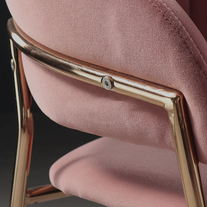 Glam Home Kitchen Dining Chair Velvet Upholstered Open Back Arm Chair