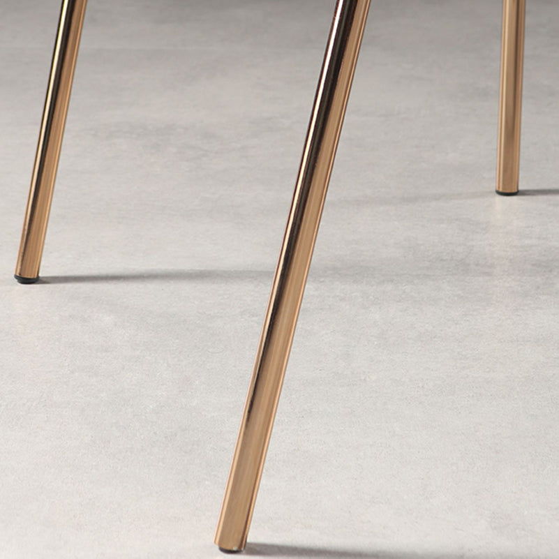 Glam Home Kitchen Dining Chair Velvet Upholstered Open Back Arm Chair