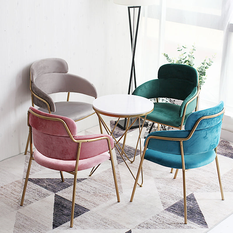 Home Kitchen Accent Chair Velvet Arm Upholstered Dining Chair