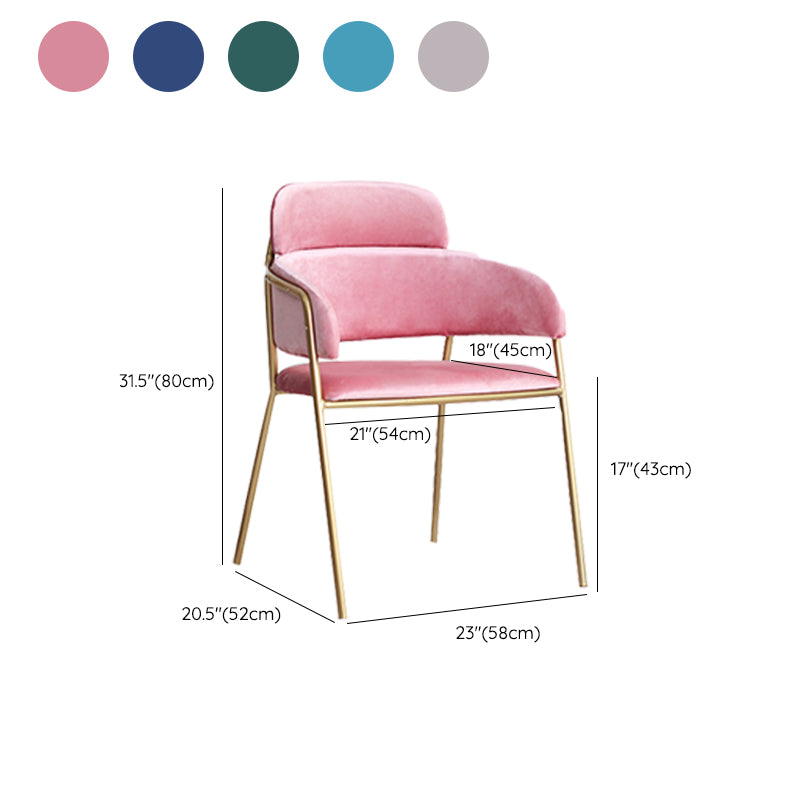 Home Kitchen Accent Chair Velvet Arm Upholstered Dining Chair