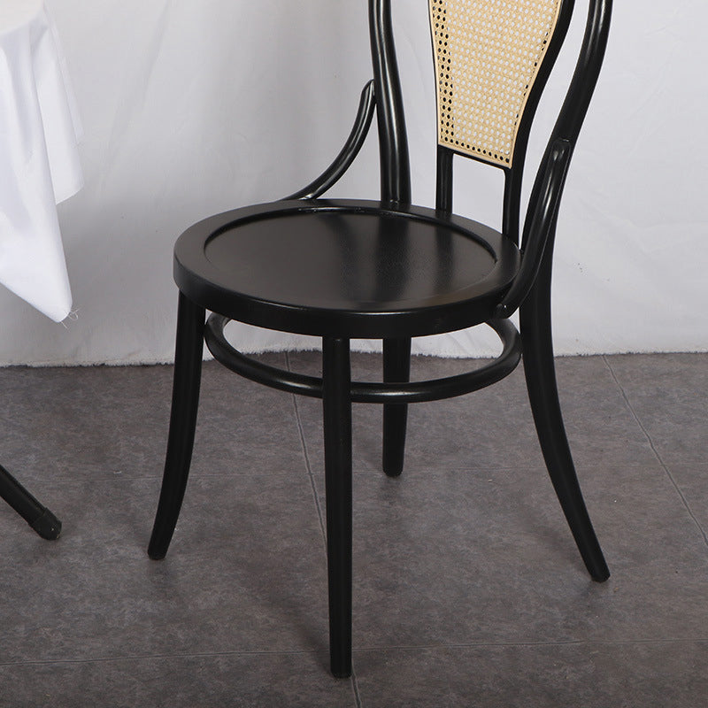 Modern Black Side Chair Solid Wood Dining Chair for Living Room