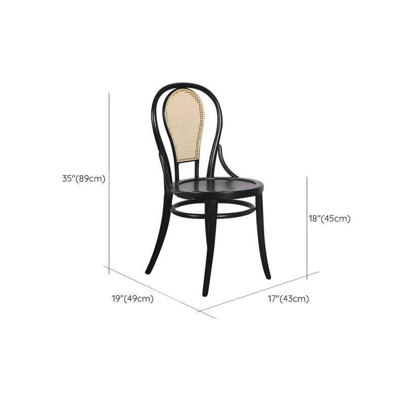 Modern Black Side Chair Solid Wood Dining Chair for Living Room