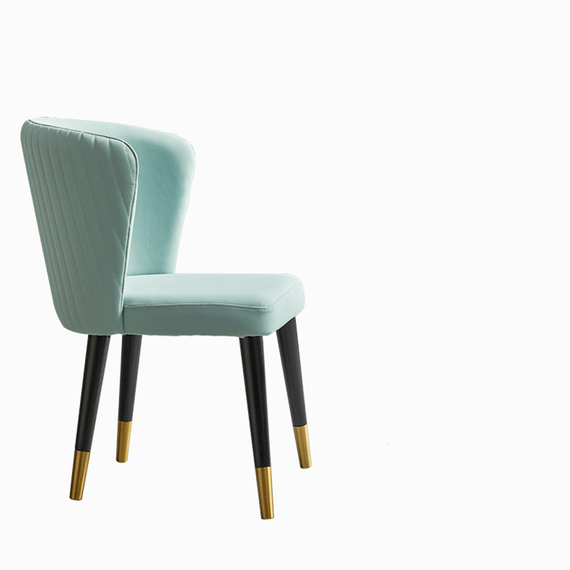 Parsons Glam Side Chair Velvet Wooden Base Dining Chair for Dining Room