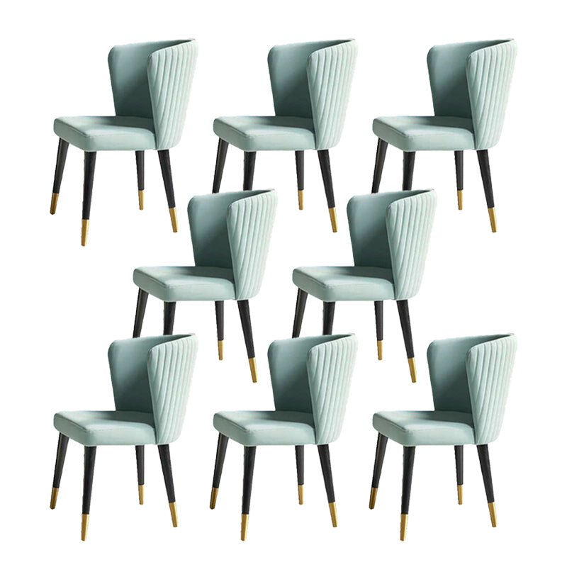 Parsons Glam Side Chair Velvet Wooden Base Dining Chair for Dining Room