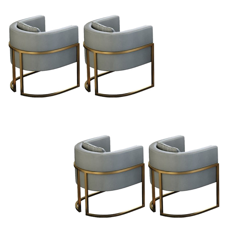 Parsons Arm Chair Leather Indoor Dining Chair with Gold Frame