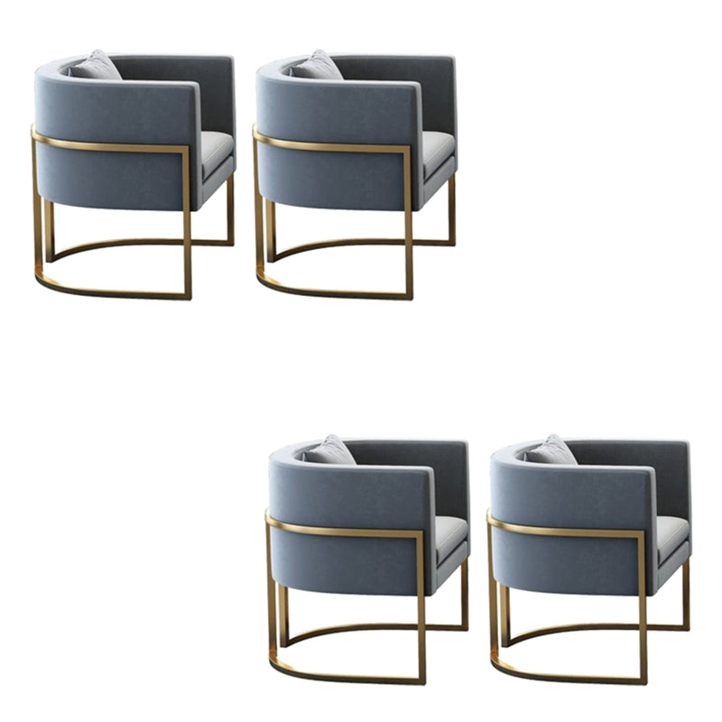 Parsons Arm Chair Leather Indoor Dining Chair with Gold Frame