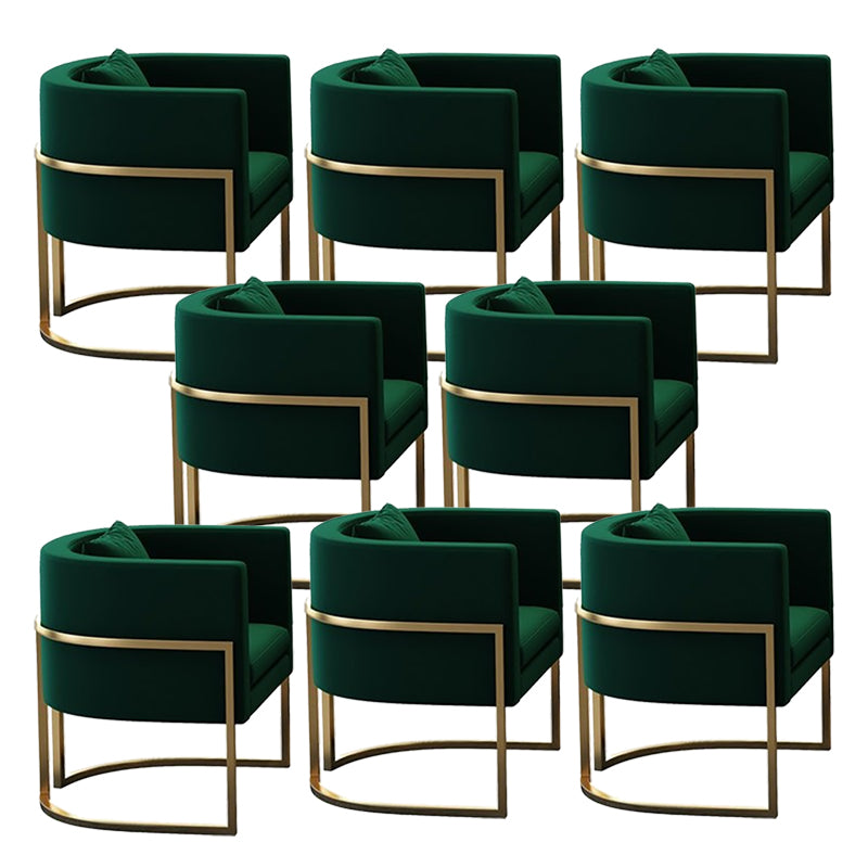 Parsons Arm Chair Leather Indoor Dining Chair with Gold Frame