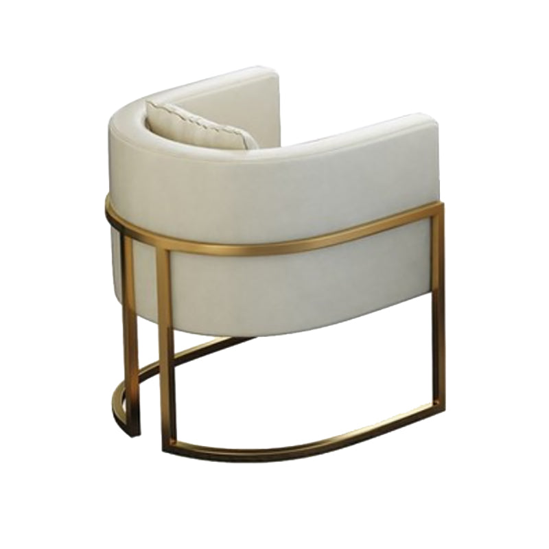 Parsons Arm Chair Leather Indoor Dining Chair with Gold Frame