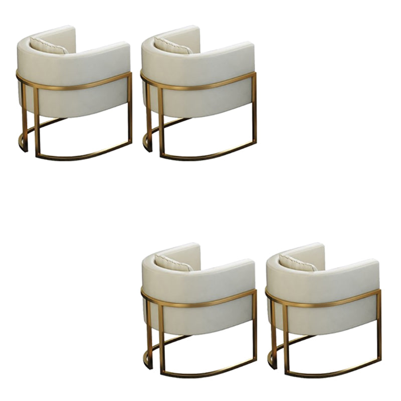 Parsons Arm Chair Leather Indoor Dining Chair with Gold Frame