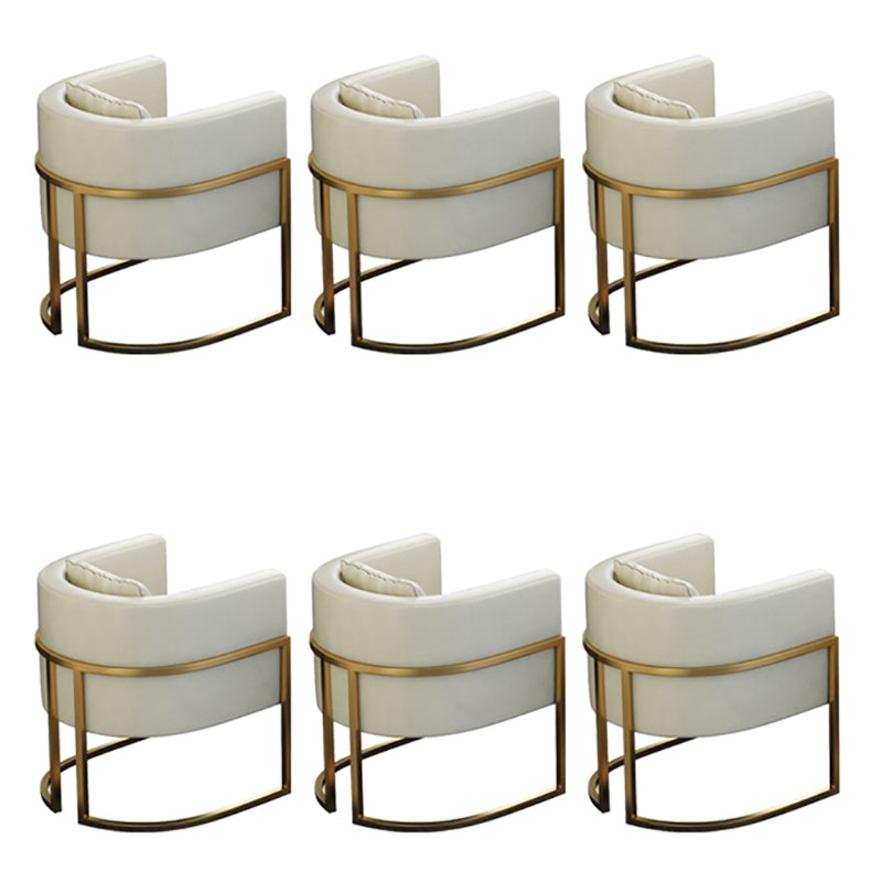 Parsons Arm Chair Leather Indoor Dining Chair with Gold Frame