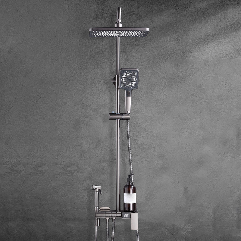Modern Brass Shower System Adjustable Spray Pattern Shower Set