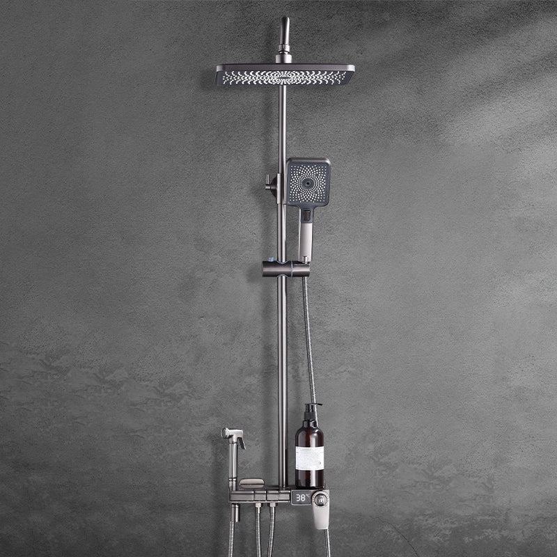 Modern Brass Shower System Adjustable Spray Pattern Shower Set