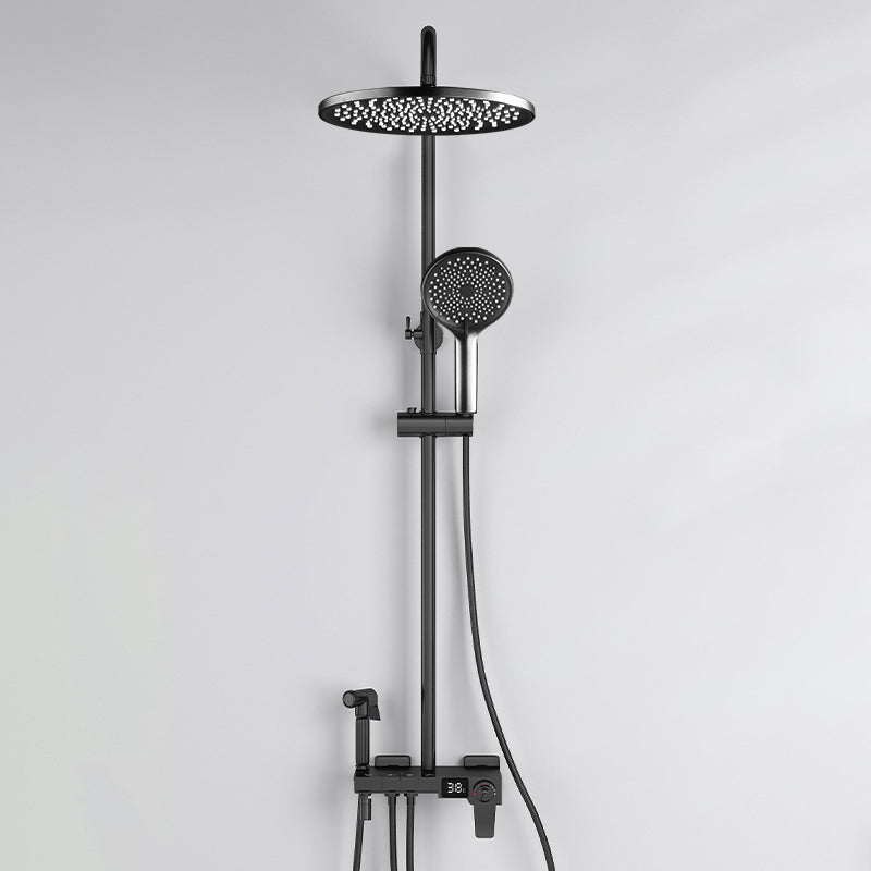 Modern Brass Shower System Adjustable Spray Pattern Shower Set