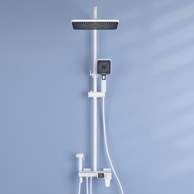 Modern Brass Shower System Adjustable Spray Pattern Shower Set