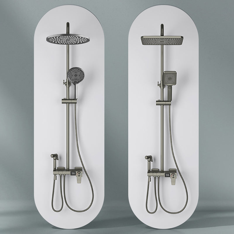 Modern Brass Shower System Adjustable Spray Pattern Shower Set