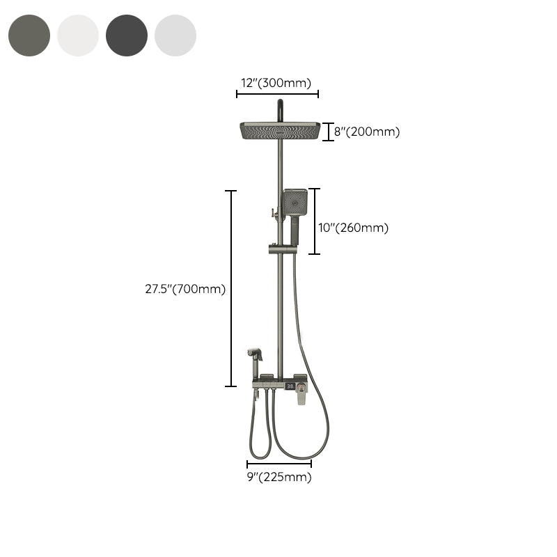 Modern Brass Shower System Adjustable Spray Pattern Shower Set