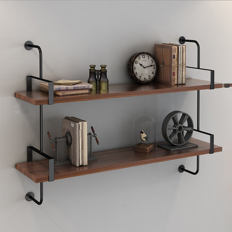 Floating Engineered Wood Bookshelf Industrial Closed Back Bookcase