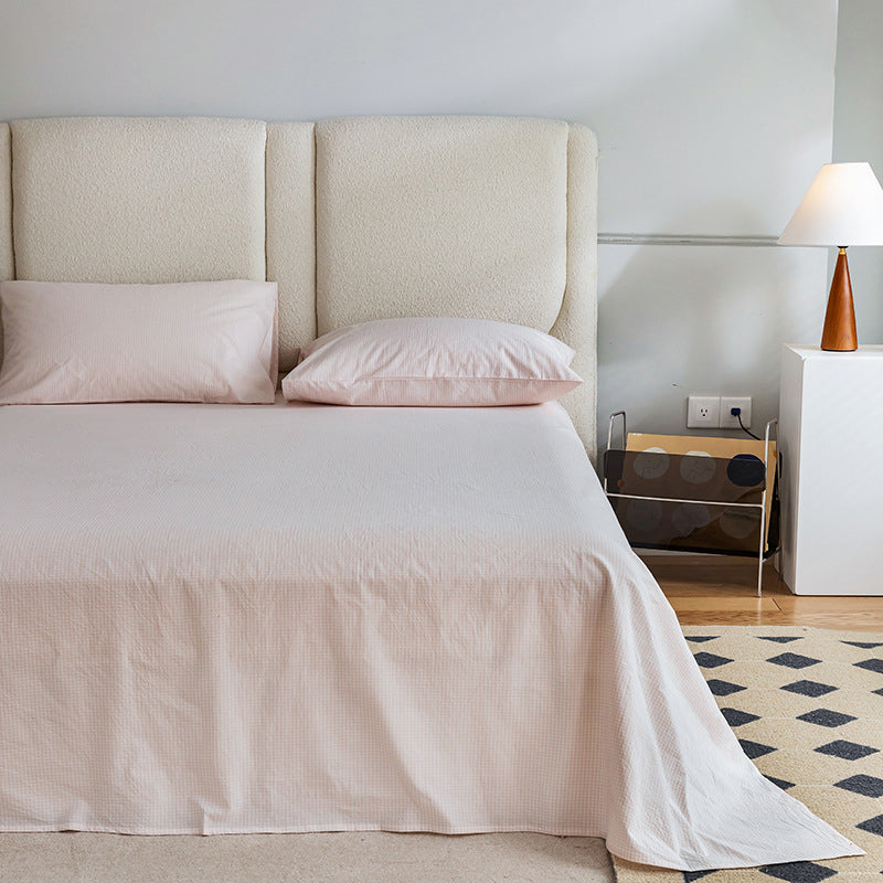 100 Cotton Sheet Set Checkered and Solid Color1or 2 Piece Bed Sheet