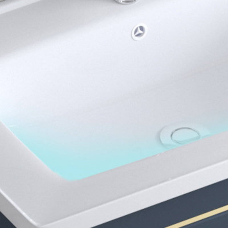 Modern Wall-Mounted Sink Vanity Blue Wall Mount Vanity Cabinet