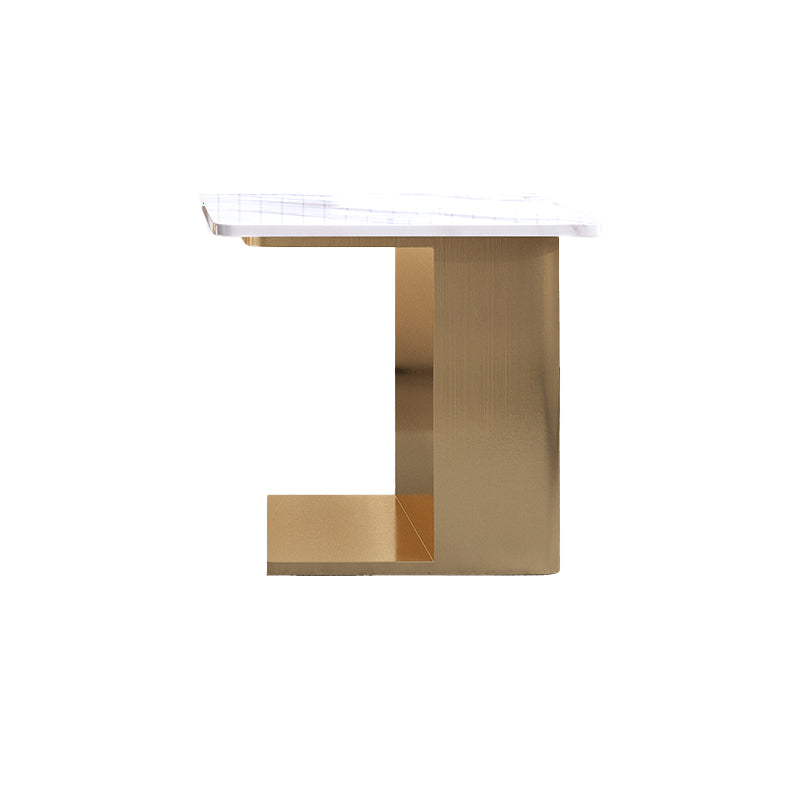 Glam Square Cocktail Table Single Stone Coffee Cocktail Table with Storage