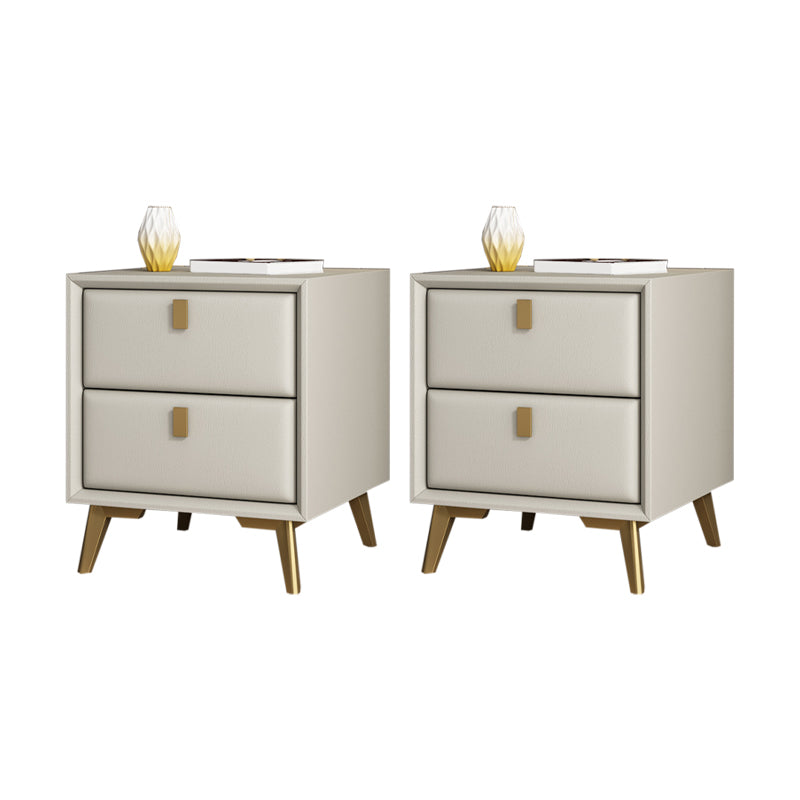 Contemporary Bed Nightstand Solid Wood Accent Table Nightstand with Drawers