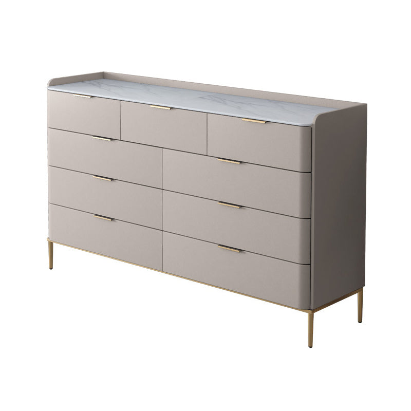 Contemporary Storage Chest Dresser Stone Dresser with 8/9 Drawers