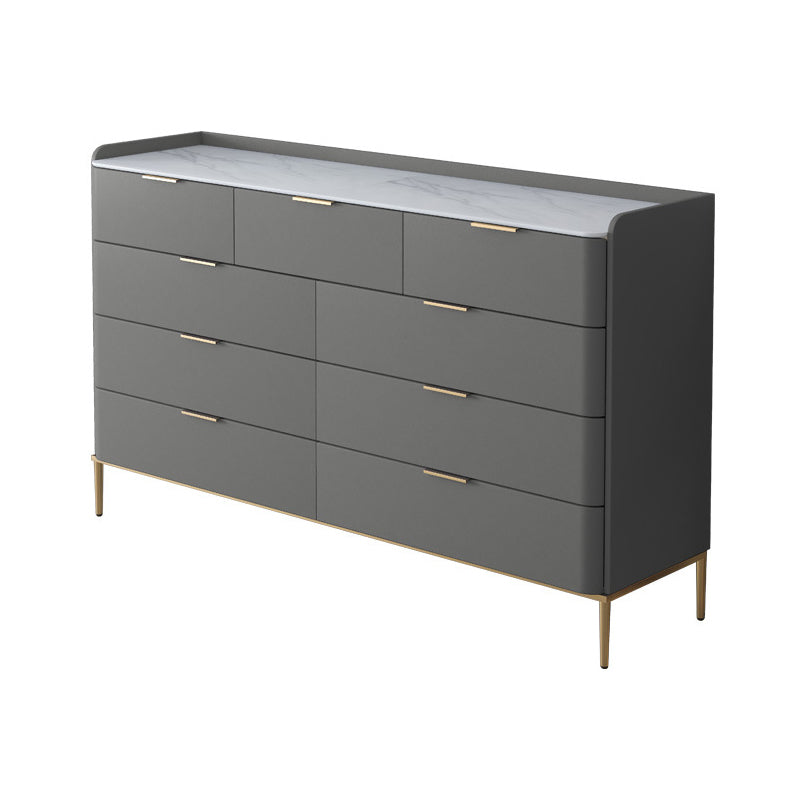 Contemporary Storage Chest Dresser Stone Dresser with 8/9 Drawers