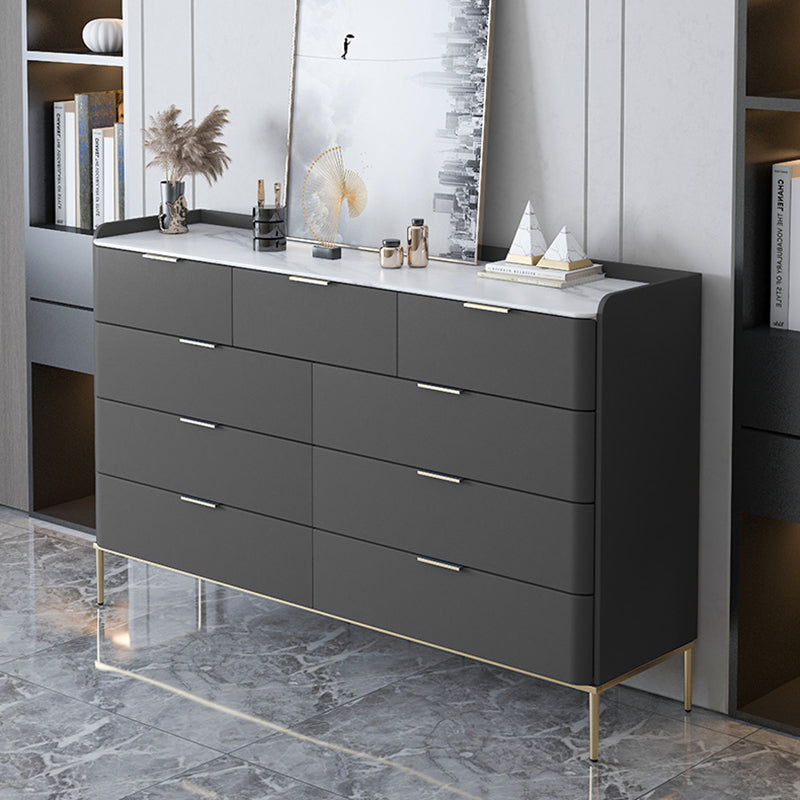 Contemporary Storage Chest Dresser Stone Dresser with 8/9 Drawers