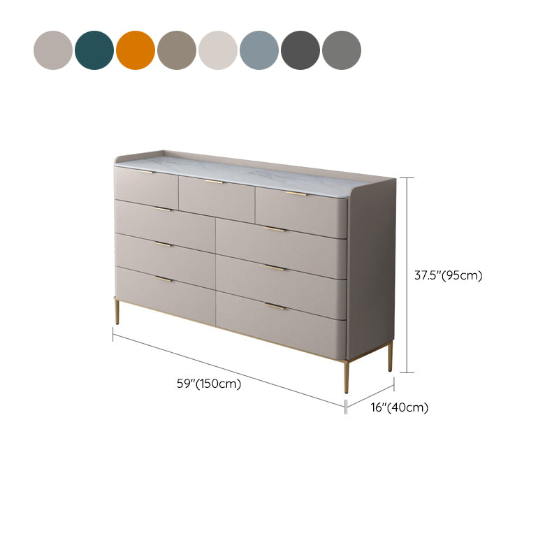 Contemporary Storage Chest Dresser Stone Dresser with 8/9 Drawers