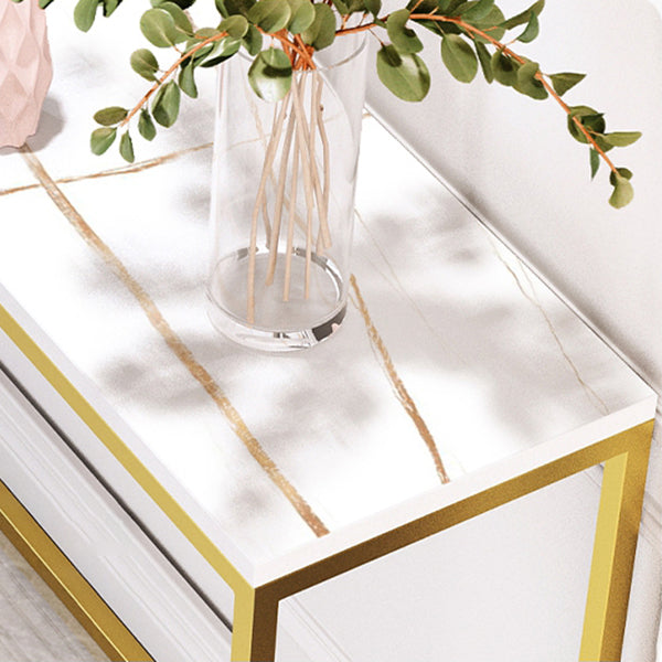 29.53" Tall Glam Console Table Stain Resistant Accent Table with 1 Shelf