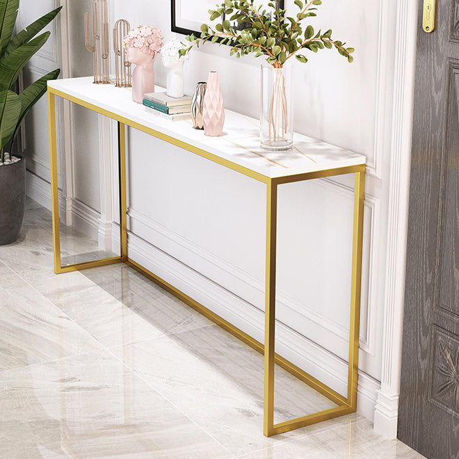 29.53" Tall Glam Console Table Stain Resistant Accent Table with 1 Shelf