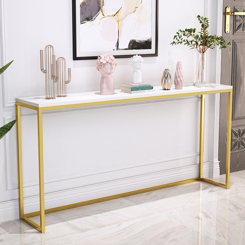 29.53" Tall Glam Console Table Stain Resistant Accent Table with 1 Shelf