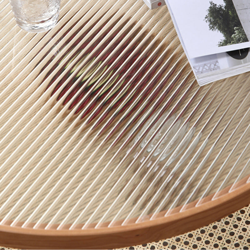 Tropical Round Cocktail Table Glass Top Coffee Cocktail Table